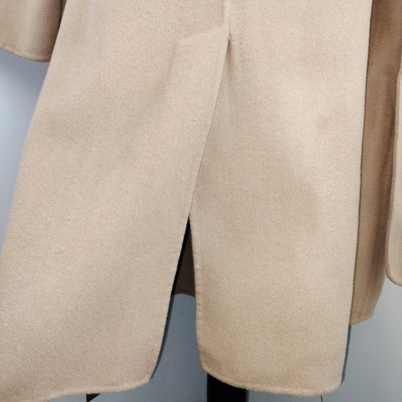🆕 Gentle Herd 100% Wool Belted Wrap Coat in Camel - Picture 9 of 14